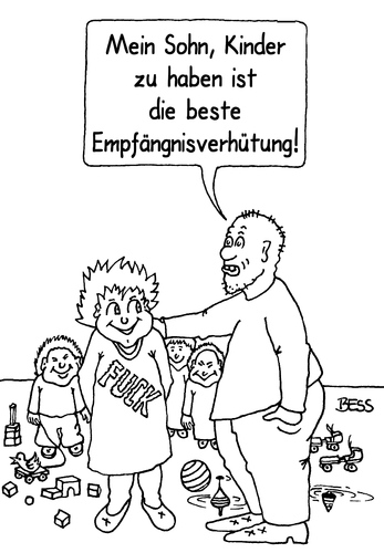 Cartoon: Empfängnisverhütung (medium) by besscartoon tagged vater,sohn,fuck,empfängnisverhütung,kinder,spielen,bess,besscartoon