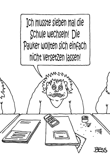 Cartoon: nur Ärger mit den Paukern (medium) by besscartoon tagged schule,pädagogik,lehrer,schulwechsel,konflikt,pauker,schüler,hauptschule,realschule,gymnasium,bess,besscartoon