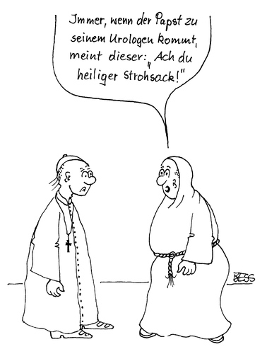 Cartoon: Oh Gott oh Gott (medium) by besscartoon tagged kirche,religion,katholisch,papst,vatikan,urologe,bess,besscartoon,oh,gott
