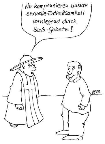 Cartoon: Stoßgebet (medium) by besscartoon tagged katholisch,pfarrer,zölibat,sexualität,beten,männer,bess,besscartoon