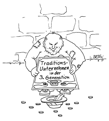Cartoon: Traditionsunternehmen (medium) by besscartoon tagged penner,unternehmen,geld,betteln,tradition,bess,besscartoon