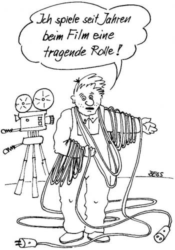 Cartoon: tragende Rolle (medium) by besscartoon tagged besscartoon,bess,arbeit,arbeitswelt,kino,film,mann