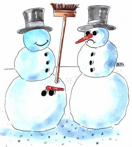 Cartoon: Winterfreuden (medium) by besscartoon tagged winter,schnee,schneemann,besscartoon,bess,männer