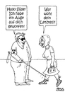 Cartoon: Augen-Werfer (small) by besscartoon tagged mann,frau,paar,auge,geworfen,blind,blindheit,behinderung,handicap,süße,beziehung,bess,besscartoon
