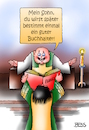Cartoon: Buchhalter (small) by besscartoon tagged religion,pfarrer,priester,messdiener,evangelium,christentum,kirche,katholisch,buchhalter,bess,besscartoon