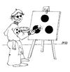 Cartoon: Der Kandidat hat 3 Punkte (small) by besscartoon tagged mann,blind,blindheit,behinderung,maler,malerei,staffelei,kunst,blindenbinde,bess,besscartoon