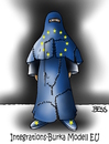 Cartoon: Integrations-Burka (small) by besscartoon tagged eu,europa,frau,burka,islam,integration,flüchtlinge,religion,toleranz,bess,besscartoon