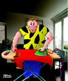 Cartoon: Junggeselle (small) by besscartoon tagged mann junggeselle bügeln handy telefon verbrannt bügelbrett bügeleisen bess besscartoon