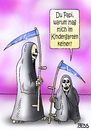 Cartoon: Kinder-Gram (small) by besscartoon tagged vater,sohn,sensenmann,kindergarten,tod,sterben,bess,besscartoon