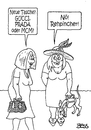 Cartoon: modebewußt (small) by besscartoon tagged frauen,frau,tasche,handtasche,mode,design,gucci,prada,mcm,hund,rehpincher,bess,besscartoon