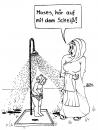 Cartoon: Moses (small) by besscartoon tagged kind frau moses at religion judentum dusche bess besscartoon