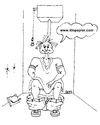 Cartoon: Notfall (small) by besscartoon tagged mann,klo,wc,toilette,internet,www,klopapier,not,notdurft,frust,hilfe,bess,besscartoon
