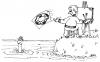 Cartoon: ohne Titel (small) by besscartoon tagged männer,insel,maler,kunst,rettungsring,ertrinkender,bess,besscartoon