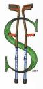Cartoon: ohne Titel (small) by besscartoon tagged dollar krücken wirtschaftskrise geld banken bess besscartoon