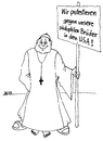 Cartoon: Protest (small) by besscartoon tagged kirche,christentum,pfarrer,katholisch,pädophilie,bess,besscartoon