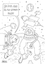 Cartoon: so ein Glück (small) by besscartoon tagged raumfahrt,mond,erde,astronaut,kosmonaut,pinkeln,iss,technik,bess,besscartoon