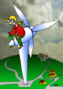 Cartoon: Überflieger (small) by besscartoon tagged fliegen,windrad,energie,strom,bess,besscartoon