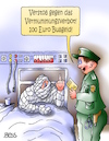 Cartoon: Visite (small) by besscartoon tagged mann,polizist,polizei,krank,krankenhaus,verstoß,stinkefinger,bußgeld,vermummumgsverbot,bess,besscartoon
