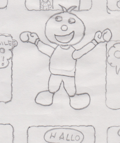 Cartoon: POTATO-MAN (medium) by m tagged kinderzeichnung,kartoffelmann,naiv