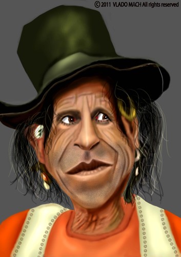 Cartoon: Keith Richards (medium) by Vlado Mach tagged keith,richards,rolling,stones,guitar,music