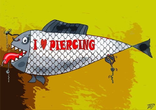 Cartoon: Piercing (medium) by Vlado Mach tagged fish,piercing,fishing,natur,animal