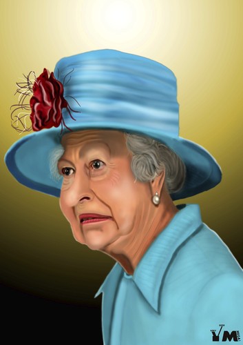 Cartoon: Queen in blue (medium) by Vlado Mach tagged queen,famous,celebrity