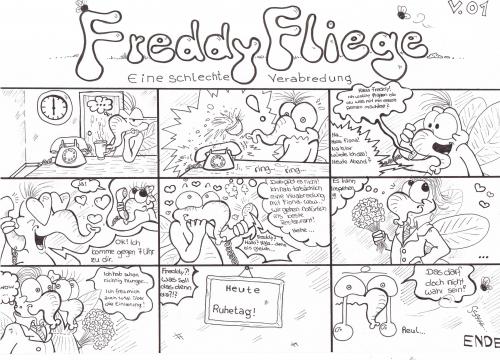 Cartoon: Freddy Fliege Teil 2 (medium) by mEiKe tagged freddyfliege