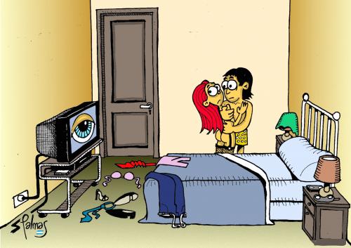 Cartoon: Espia (medium) by Palmas tagged tv
