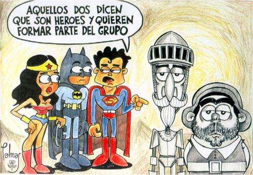 Cartoon: Superheroes (medium) by Palmas tagged superheroes