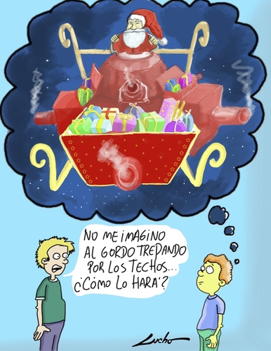 Cartoon: merry christmas (medium) by lucholuna tagged merry,christmas,papa,noel
