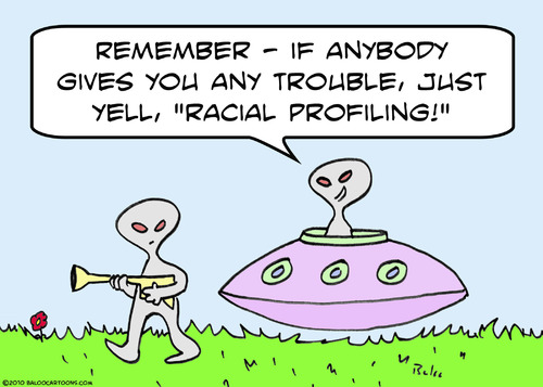 Cartoon: aliens racial profiling (medium) by rmay tagged aliens,racial,profiling
