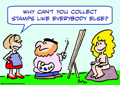 Cartoon: artist nude stamps collect model (medium) by rmay tagged artist,nude,stamps,collect,model
