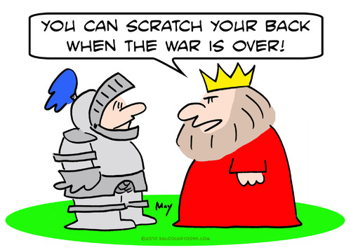 Cartoon: back scratch war over knight kin (medium) by rmay tagged back,scratch,war,over,knight,king