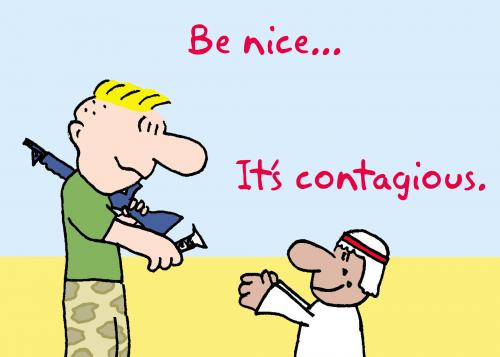 Cartoon: be nice its contagious (medium) by rmay tagged be,nice,its,contagious