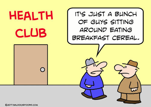 Cartoon: breakfast cereal health club (medium) by rmay tagged breakfast,cereal,health,club