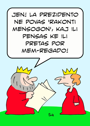 Cartoon: cannot tell lie king  esperanto (medium) by rmay tagged cannot,tell,lie,king,esperanto