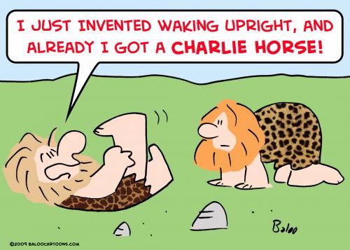 Cartoon: caveman charlie horse (medium) by rmay tagged caveman,charlie,horse