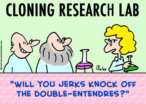 Cartoon: cloning double entendres (medium) by rmay tagged cloning,double,entendres