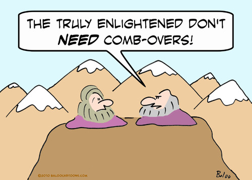Cartoon: combovers enlightened gurus (medium) by rmay tagged combovers,enlightened,gurus