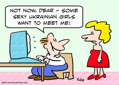 Cartoon: computer ukrainian girls meet (medium) by rmay tagged computer,ukrainian,girls,meet