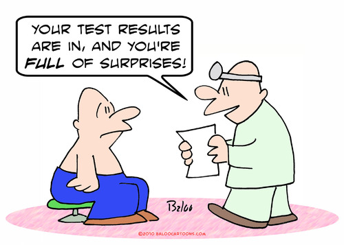 Cartoon: doctor test results surprises (medium) by rmay tagged doctor,test,results,surprises