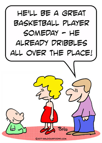 Cartoon: dribbles baby basketball player (medium) by rmay tagged dribbles,baby,basketball,player