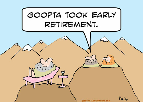 Cartoon: EARLY RETIREMENT GURUS (medium) by rmay tagged early,retirement,gurus