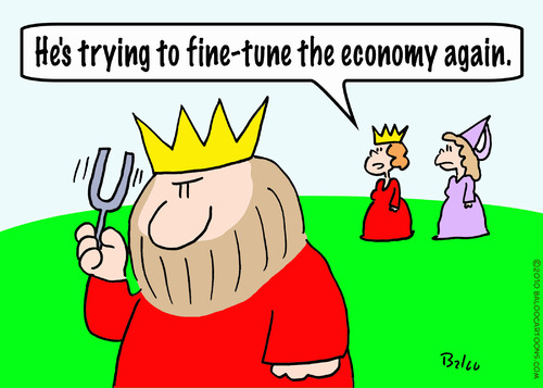 Cartoon: economy fine tune king queen (medium) by rmay tagged economy,fine,tune,king,queen,tuning,fork