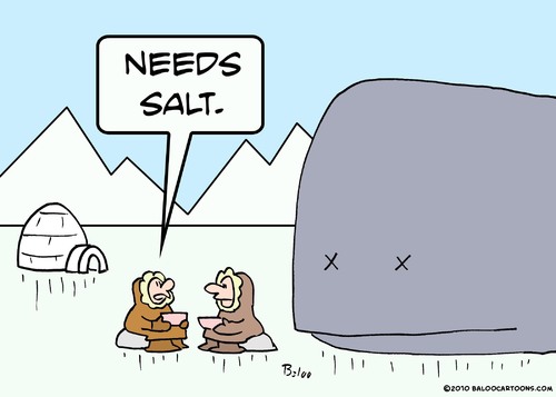 Cartoon: eskimo whale needs salt (medium) by rmay tagged eskimo,whale,needs,salt