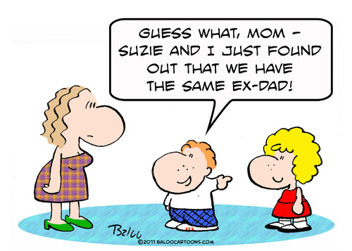 Cartoon: Ex dad kids mom divorce (medium) by rmay tagged divorce,mom,kids,dad,ex