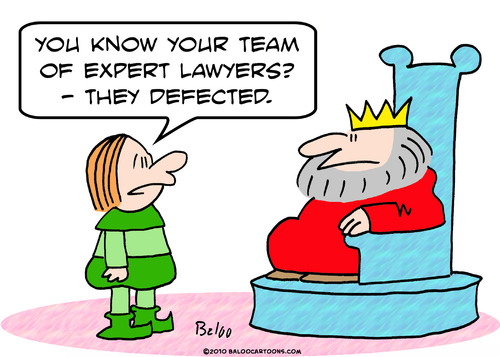 Cartoon: expert lawyers defected king (medium) by rmay tagged expert,lawyers,defected,king