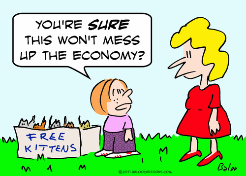 Cartoon: free kittens mess up economy kid (medium) by rmay tagged free,kittens,mess,up,economy,kid