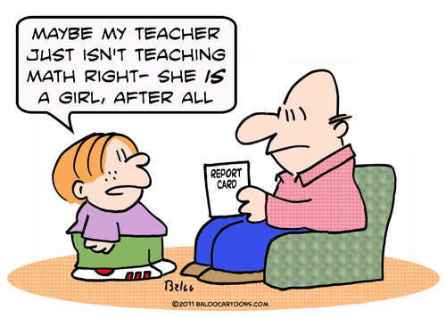 Cartoon: girl teacher math kid report (medium) by rmay tagged girl,teacher,math,kid,report