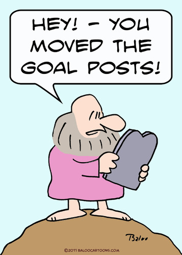 Cartoon: goal posts moved moses (medium) by rmay tagged goal,posts,moved,moses